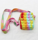 Stuff Certified® Pop It Portemonnee - Fidget Anti Stress Speelgoed Bubble Toy Siliconen Regenboog