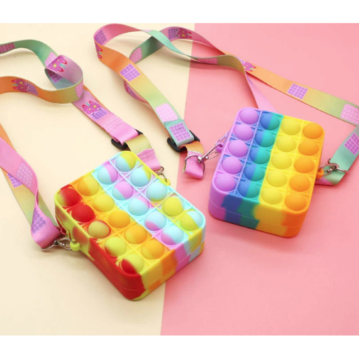 Stuff Certified® Pop It Geldbörse Erdbeere - Zappeln Anti Stress Spielzeug Blase Spielzeug Silikon Rot