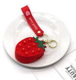 Stuff Certified® Pop It Geldbörse Erdbeere - Zappeln Anti Stress Spielzeug Blase Spielzeug Silikon Rot