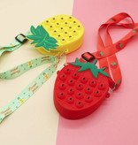 Stuff Certified® Pop It Wallet Strawberry - Fidget Anty Stres Zabawka Bańka Zabawka Silikon Tęcza