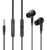 Blitzwolf BW-ES7 Auriculares bajos con micrófono - Auriculares auxiliares de 3,5 mm Auriculares con cable Auriculares Negro