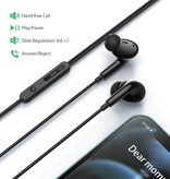 Blitzwolf BW-ES7 Bass Earbuds with Mic - 3.5mm AUX Słuchawki Przewodowe Słuchawki Czarne