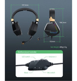 Blitzwolf Auriculares para juegos USB BW-GH2 - Para PS3 / PS4 / XBOX / PC Sonido envolvente 7.1 - Auriculares Auriculares con micrófono