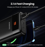 Romoss Ares Power Bank da 10.000 mAh con 4 porte - Display a LED Caricabatteria esterno per batteria di emergenza Caricabatterie nero - Copy