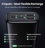 Romoss Ares 10.000mAh Powerbank mit 4 Ports - LED-Anzeige Externer Notfall Akku Ladegerät Ladegerät Schwarz - Copy