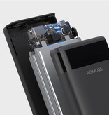 Romoss Power Bank Ares 10 000 mAh z 4 portami - Wyświetlacz LED Zewnętrzna ładowarka awaryjna Ładowarka baterii Czarna - Copy