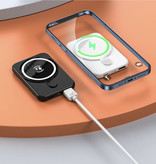 Tollcuudda 10 000 mAh Mini Magnetic Qi Power Bank do telefonów komórkowych - Bezprzewodowa bateria awaryjna z portem PD Różowa