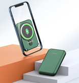 Tollcuudda Mini banque d'alimentation Qi magnétique de 10 000 mAh pour téléphones mobiles - Batterie de secours sans fil à port PD Batterie Vert