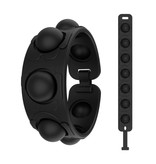 Stuff Certified® Pop It Bransoletka - Fidget Anty Stres Zabawki Bańka Zabawka Silikon Czarny