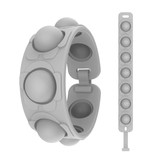 Stuff Certified® Braccialetto Pop It - Giocattolo antistress Fidget Bubble Toy in silicone grigio