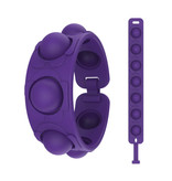 Stuff Certified® Braccialetto Pop It - Fidget Anti Stress Giocattolo Bubble Toy Silicone Viola