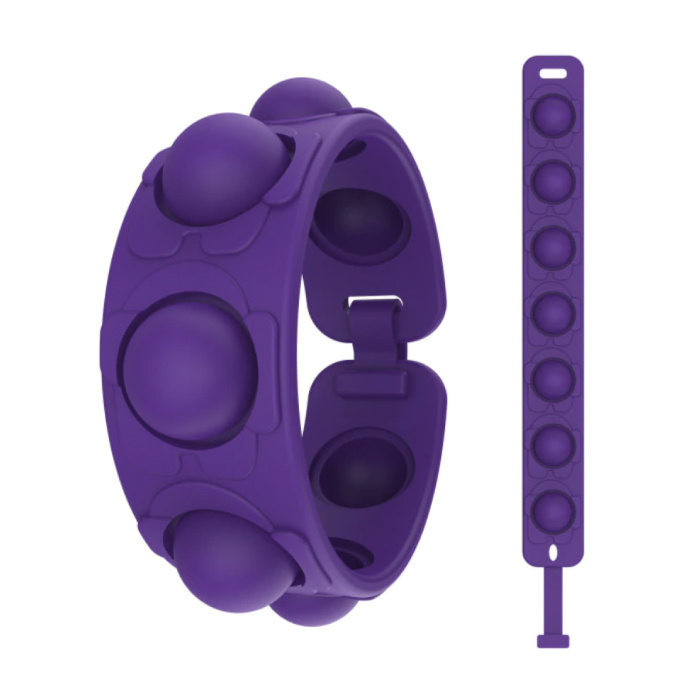 Bracelet Pop It - Fidget Anti Stress Toy Bubble Toy Silicone Violet