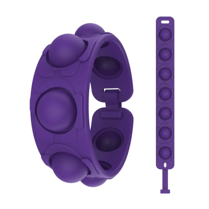 Pulsera Pop It - Fidget Anti Stress Toy Bubble Toy Silicona Violeta