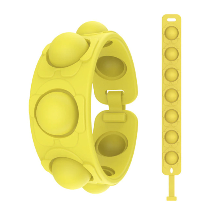 Braccialetto Pop It - Giocattolo antistress Fidget Bubble Toy Silicone Giallo