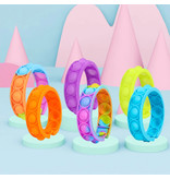 Stuff Certified® Braccialetto Pop It Unicorno - Giocattolo antistress Fidget Bubble Toy in silicone arancione