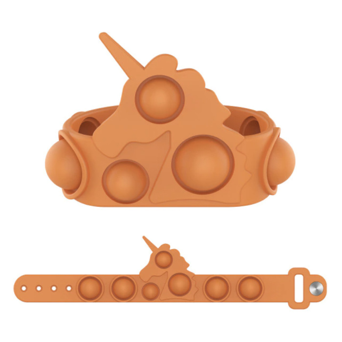 Pop It Armband Eenhoorn - Fidget Anti Stress Speelgoed Bubble Toy Siliconen Oranje