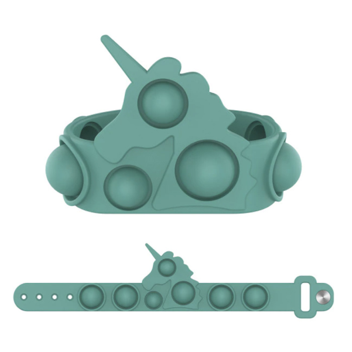 Pop It Armband Eenhoorn - Fidget Anti Stress Speelgoed Bubble Toy Siliconen Groen