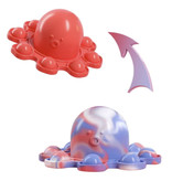 Stuff Certified® Pop It Octopus - Dubbele Kleur - Fidget Anti Stress Speelgoed Bubble Toy Siliconen Rood-Wit-Blauw