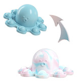 Stuff Certified® Pop It Octopus - Double Color - Fidget Anti Stress Toy Bubble Toy Silicone Blue-White-Pink