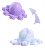 Stuff Certified® Pop It Octopus - Dubbele Kleur - Fidget Anti Stress Speelgoed Bubble Toy Siliconen Paars-Blauw
