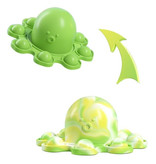 Stuff Certified® Pop It Octopus - Doppio Colore - Fidget Giocattolo Anti Stress Bubble Toy Silicone Verde-Bianco-Giallo