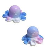 Stuff Certified® Pop It Octopus - Double Face - Fidget Anti Stress Toy Bubble Toy Silicone Violet-Blanc-Bleu