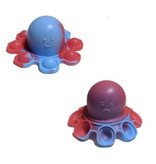 Stuff Certified® Pop It Octopus - Double Face - Fidget Giocattolo Anti Stress Bubble Toy Silicone Blu-Rosso