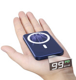 OEING 10 000 mAh Mini Magnetic Qi Power Bank do telefonów komórkowych 10 W - Port PD Bezprzewodowa bateria awaryjna Bateria czarna - Copy