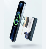 OEING Mini banca di alimentazione Qi magnetica da 10.000 mAh per telefoni cellulari - Batteria di emergenza wireless con porta PD Blu