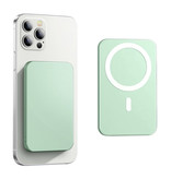 OEING 10,000mAh Mini Magnetic Qi Power Bank for Mobile Phones - PD Port Wireless Emergency Battery Battery Battery Green