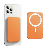 OEING Mini banque d'alimentation Qi magnétique de 10 000 mAh pour téléphones portables - Batterie de secours sans fil à port PD Orange