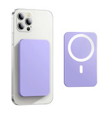 OEING 10,000mAh Mini Magnetic Qi Power Bank for Mobile Phones - PD Port Wireless Emergency Battery Battery Battery Purple