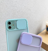 Stuff Certified® iPhone SE (2020) Camera Protection Case - Soft TPU Transparent Lens Case Cover Purple