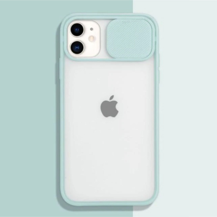 Funda protectora de cámara para iPhone 8 - Funda transparente de TPU suave con lente verde claro