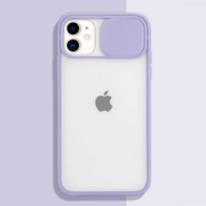 Funda protectora de cámara para iPhone 6 - Funda transparente de TPU suave para lentes Morado