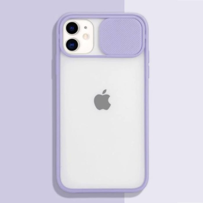 Stuff Certified® Etui ochronne na aparat iPhone 8 – przezroczysta osłona obiektywu z miękkiego TPU, fioletowa