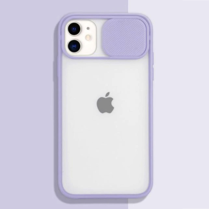 Custodia protettiva per fotocamera per iPhone SE (2020) - Custodia protettiva trasparente in TPU morbido per lenti viola