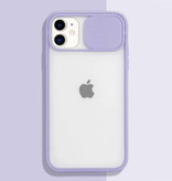 Stuff Certified® Funda protectora para cámara para iPhone 13 - Funda transparente de TPU suave para lentes Morado