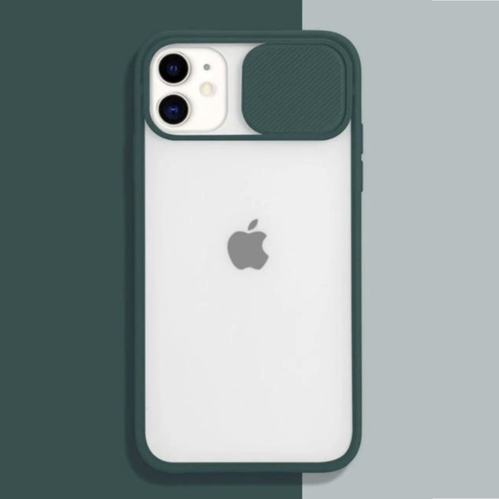 Funda protectora para cámara para iPhone 6 - Funda transparente de TPU suave con lente verde oscuro