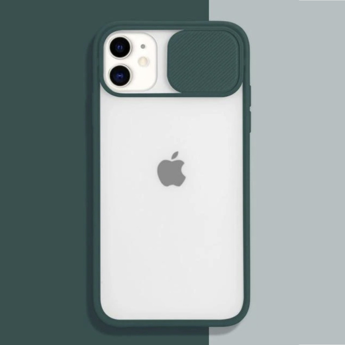 iPhone 6S Plus Camera Bescherming Hoesje - Zachte TPU Transparante Lens Case Cover Donkergroen