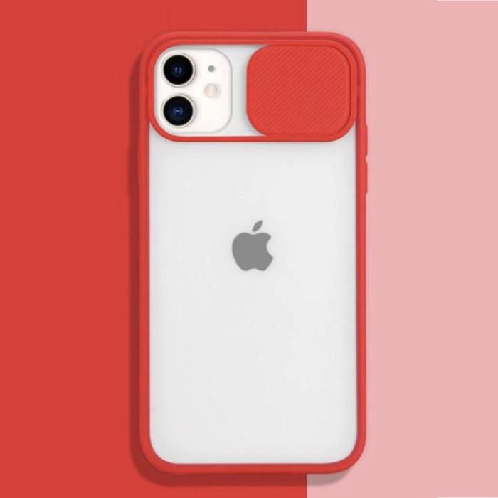 Etui ochronne na aparat iPhone 6 – przezroczyste etui z miękkiego TPU na obiektyw czerwone