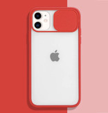 Stuff Certified® Etui ochronne na aparat iPhone 8 – przezroczyste etui z miękkiego TPU na obiektyw czerwone