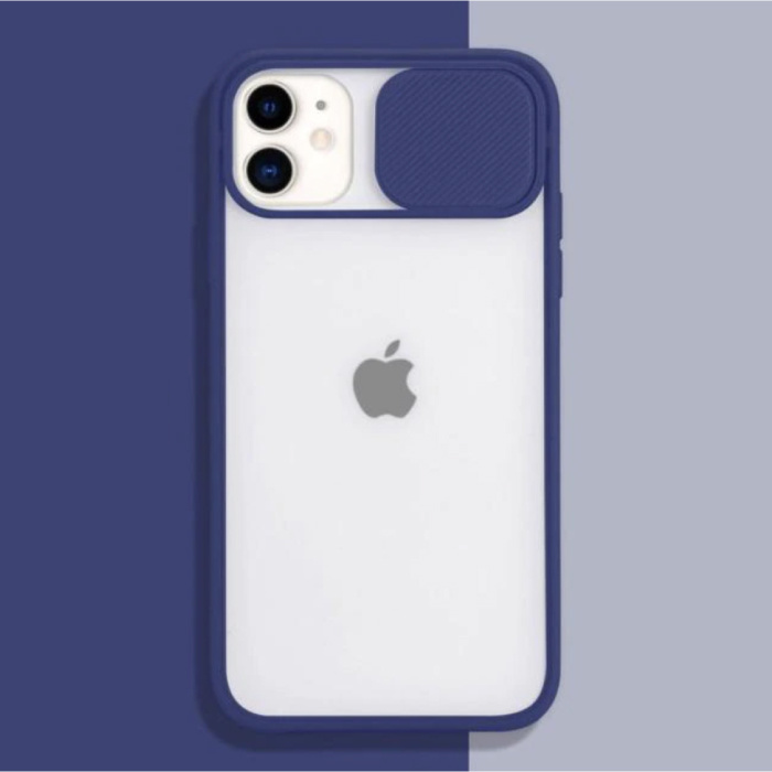 Étui de protection pour appareil photo iPhone 6 - Étui souple en TPU transparent pour objectif bleu foncé