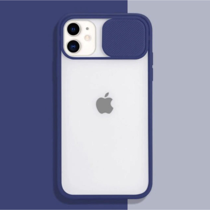 Etui ochronne na aparat iPhone XS - Miękki TPU Przezroczysty pokrowiec na obiektyw Ciemnoniebieski