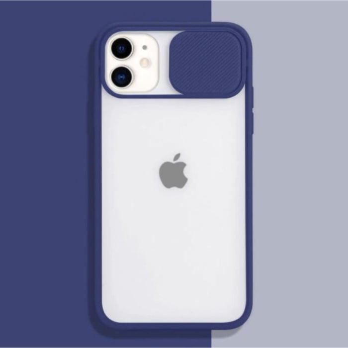 Stuff Certified® Funda protectora para cámara para iPhone XS - Funda transparente de TPU suave para lentes azul oscuro
