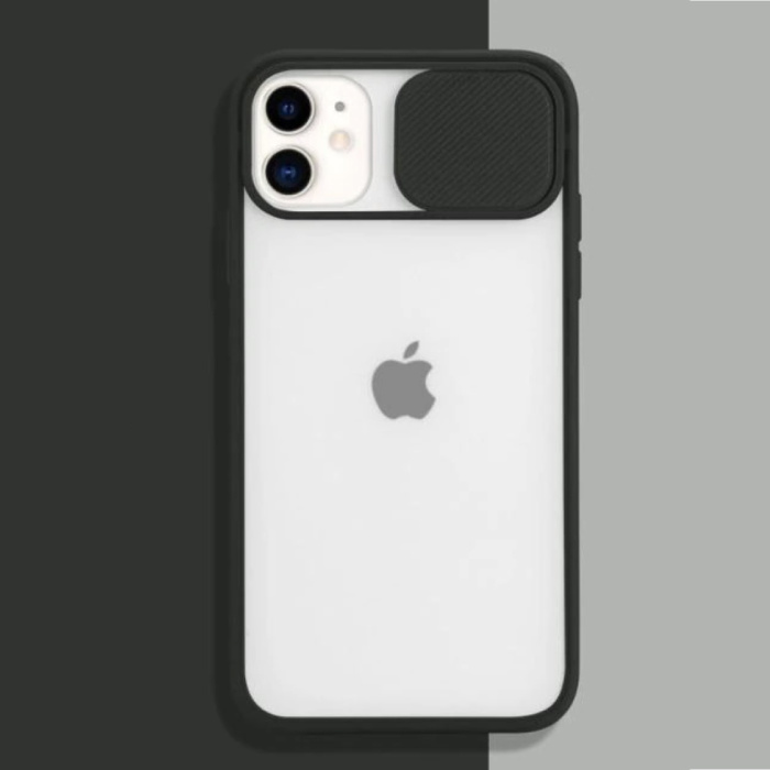 Funda protectora para cámara para iPhone XS - Funda transparente de TPU suave con lente negra