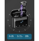 Kumi K1 Bezprzewodowe słuchawki 3-w-1 + odtwarzacz multimedialny/Powerbank Sterowanie dotykowe TWS Bluetooth 5.0 Bezprzewodowe słuchawki Słuchawki muzyczne Czarne