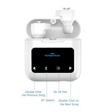 Kumi K1 Bezprzewodowe słuchawki 3-w-1 + odtwarzacz multimedialny/Powerbank Sterowanie dotykowe TWS Bluetooth 5.0 Bezprzewodowe słuchawki Słuchawki muzyczne Czarne