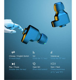 Kumi K1 3-in-1 Kabellose Kopfhörer + Media Player/Powerbank Touch Control TWS Bluetooth 5.0 Kabellose Kopfhörer Musik Kopfhörer Schwarz