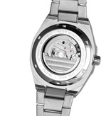 Forsining Montre de luxe mécanique en acier inoxydable pour hommes - Montre-bracelet de mode d'affaires Argent Noir